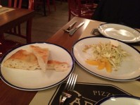 Capofitto's pinoli salad and focaccia bread.