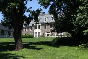 Manor house and lawn at Abington Art Center.