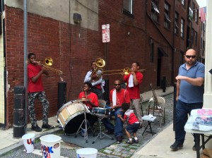 Brass band wailing away in Old City.