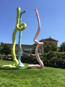 Franz West's Lips in the Philadelphia Museum Of Art's sculpture garden.