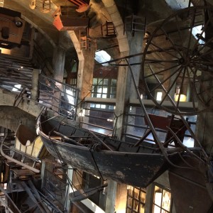 A dory, a sleigh and much else, all suspended from the ceiling and arches in the atrium.