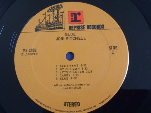 Blue the song is track five on side one.